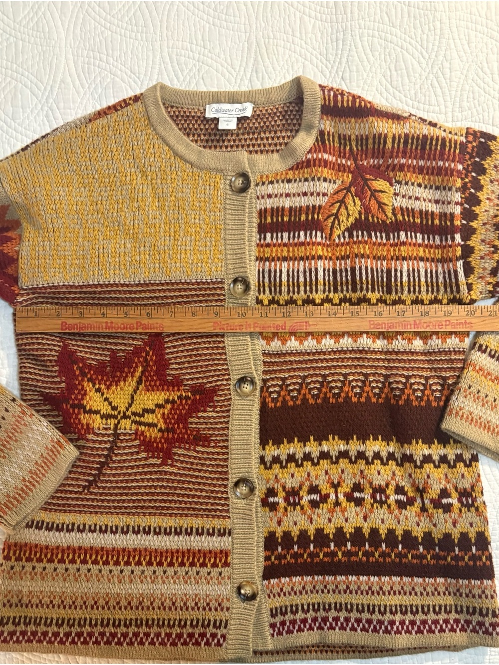 Coldwater Creek Chasing Leaves Cardigan Sweater Small - Picture 3 of 8
